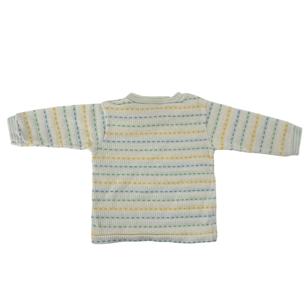Vintage Carters Baby Thermal‎ Knit Striped Long Sleeve Top 6 Months Made in USA